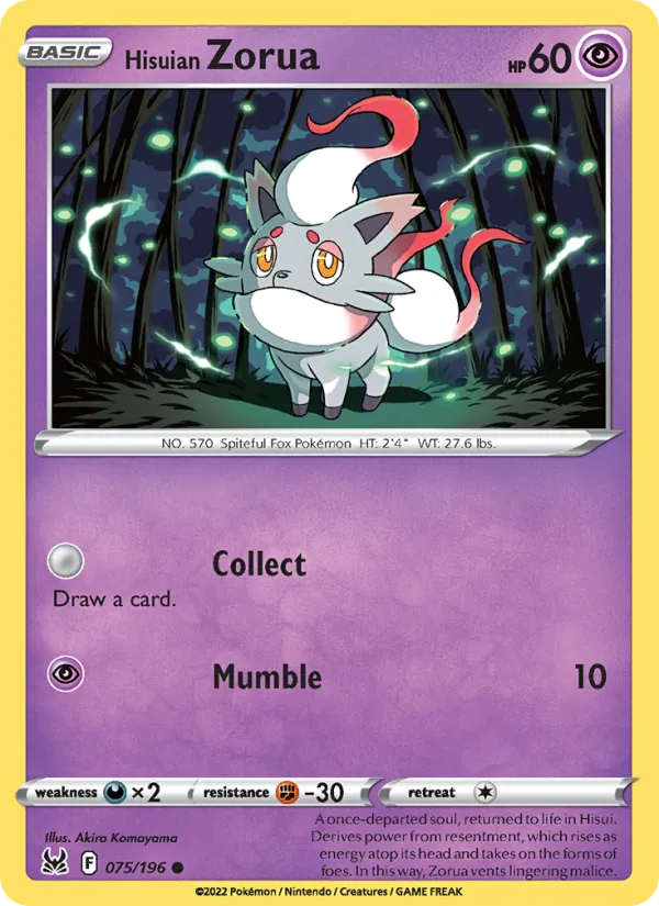 Hisuian Zorua Lost Origin 075/196