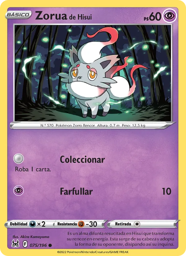 Zorua de Hisui Origen Perdido 075/196