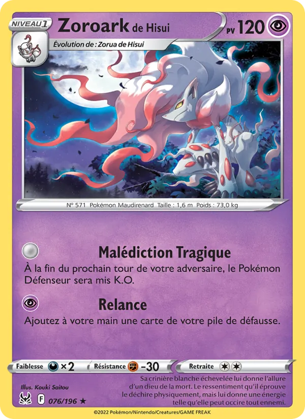 Zoroark de Hisui Origine Perdue 076/196