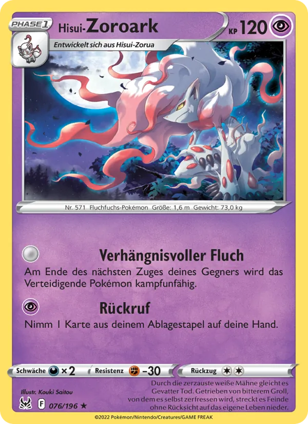 Hisui-Zoroark Verlorener Ursprung 076/196
