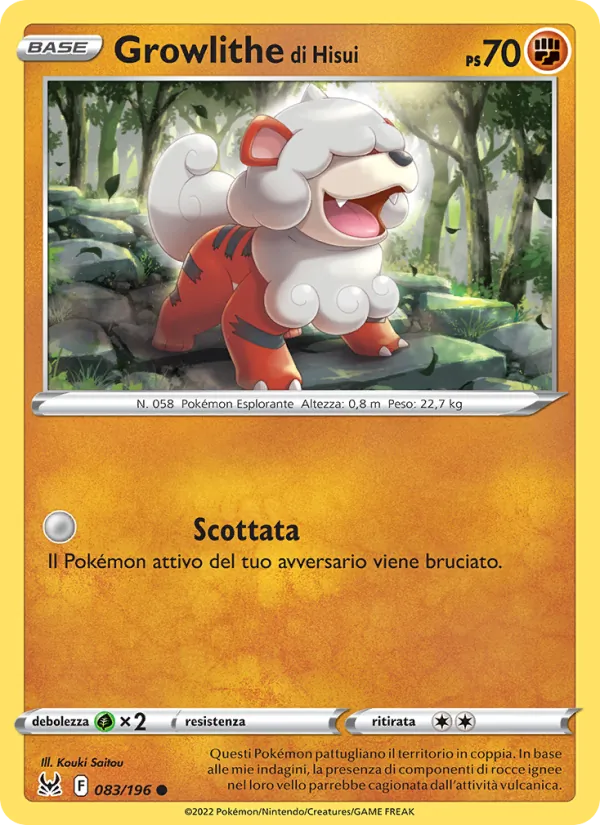 Growlithe di Hisui Origine Perduta 083/196