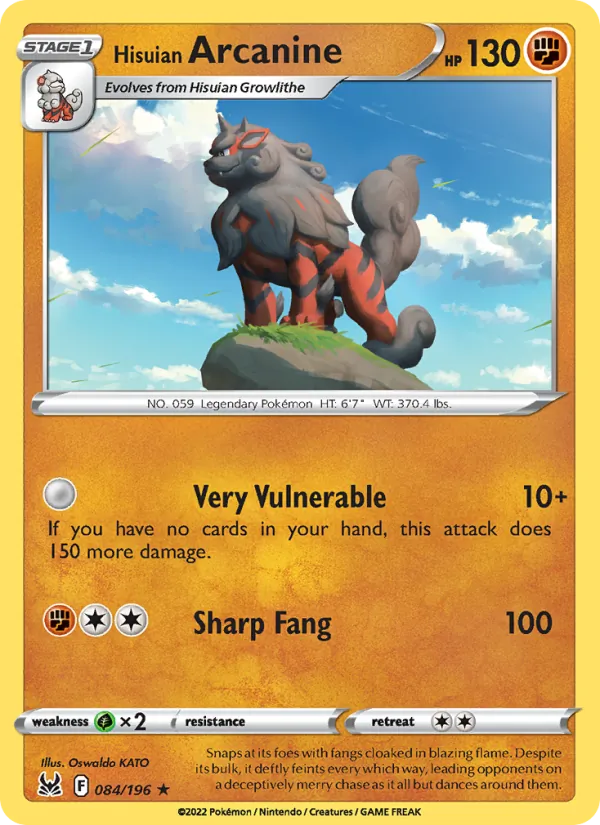 Hisuian Arcanine Lost Origin 084/196