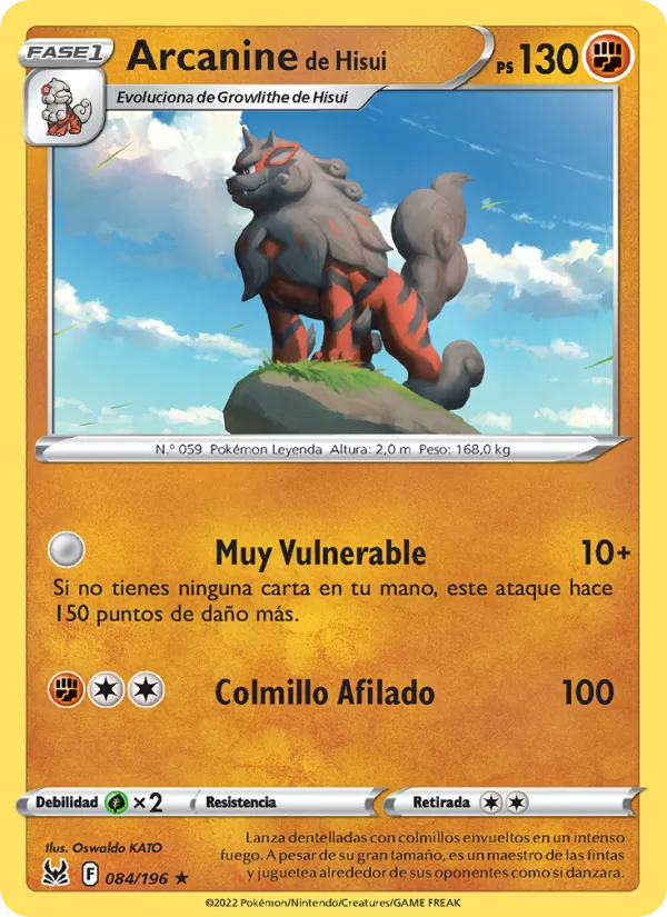 Arcanine de Hisui Origen Perdido 084/196