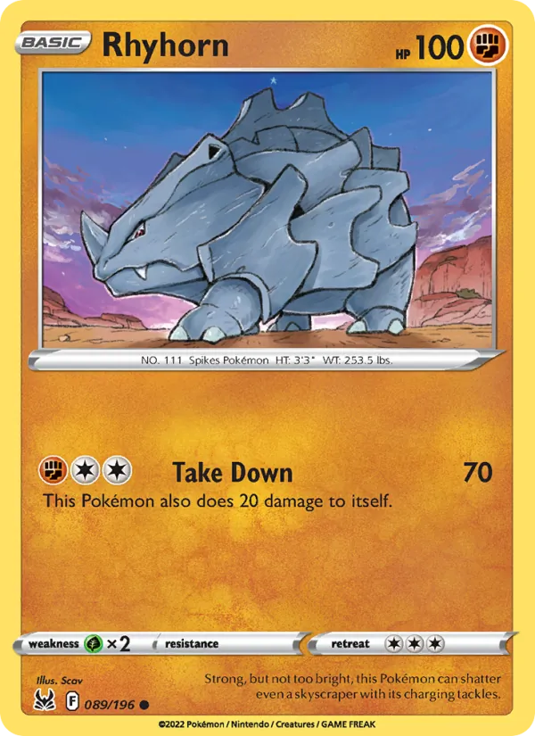 Rhyhorn Lost Origin 089/196