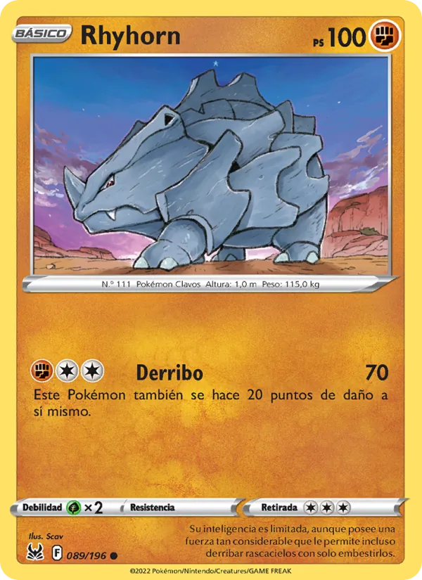 Rhyhorn Origen Perdido 089/196