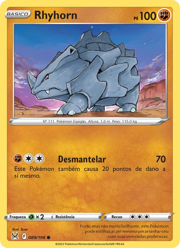 Rhyhorn Origem Perdida 089/196