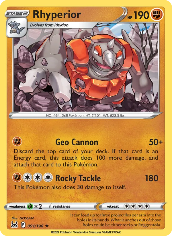 Rhyperior Lost Origin 091/196
