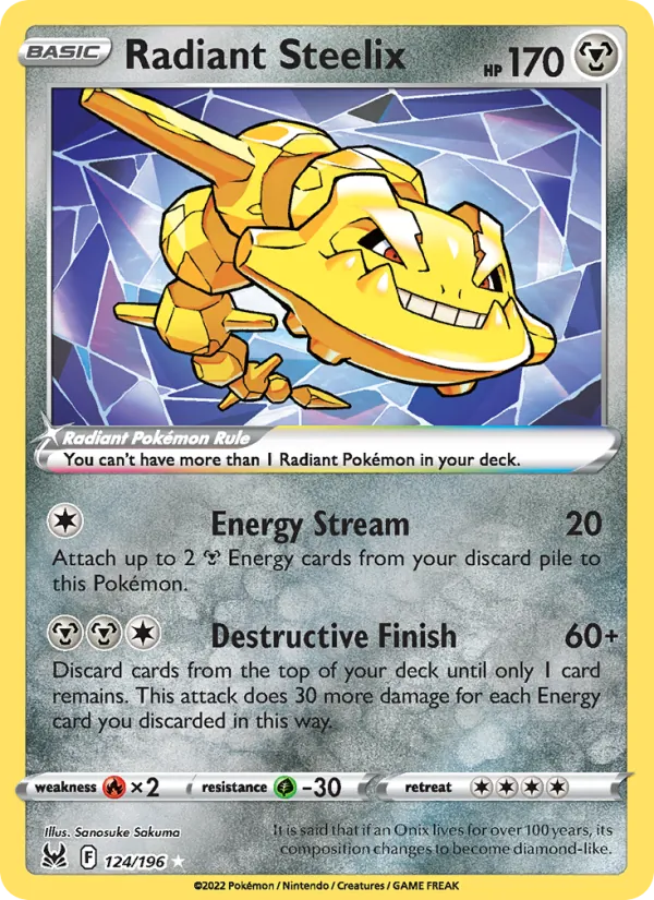 Radiant Steelix Lost Origin 124/196