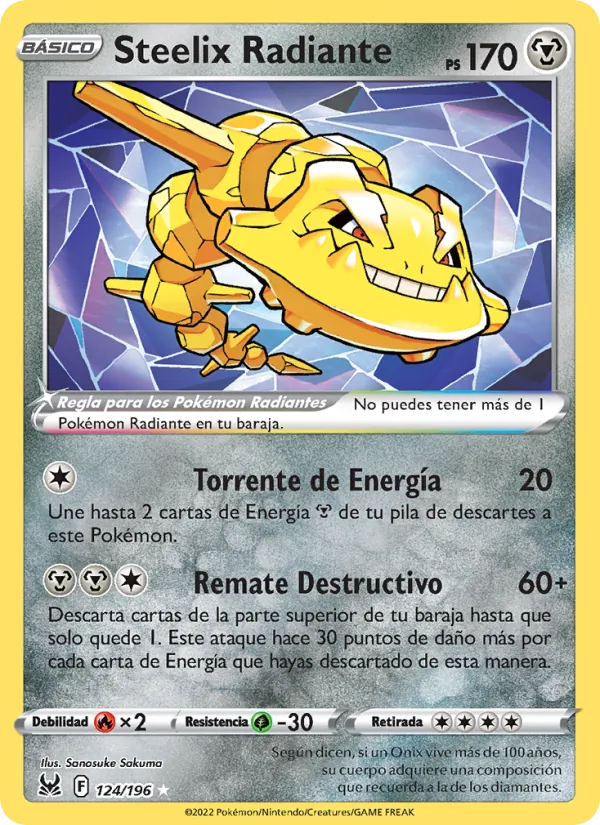 Steelix Radiante Origen Perdido 124/196