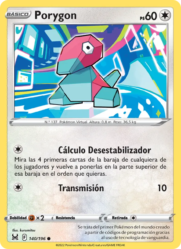 Porygon Origen Perdido 140/196
