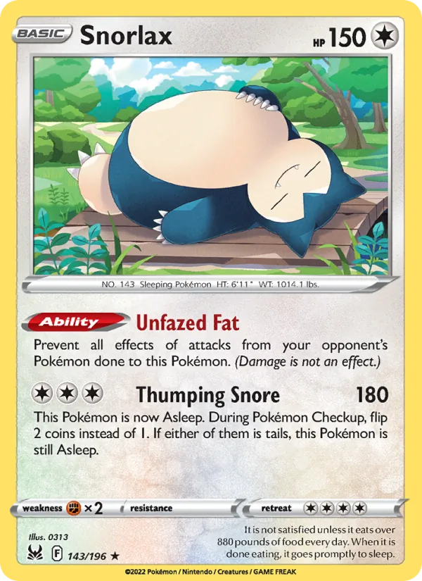 Snorlax Lost Origin 143/196
