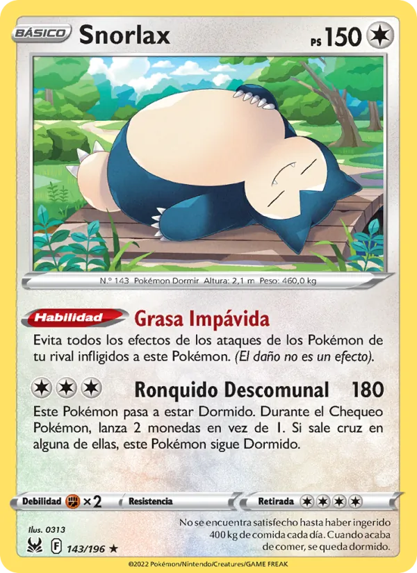 Snorlax Origen Perdido 143/196