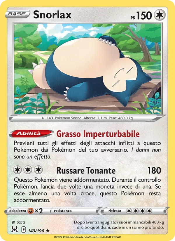 Snorlax Origine Perduta 143/196