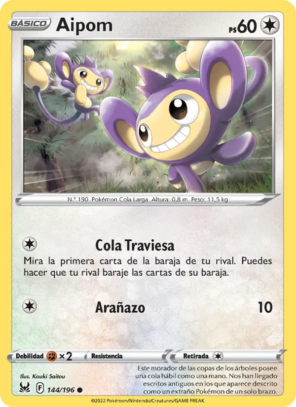 Aipom Origen Perdido 144/196