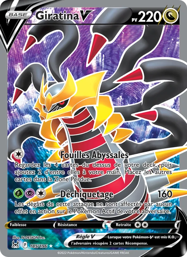 Giratina V Origine Perdue 185/196
