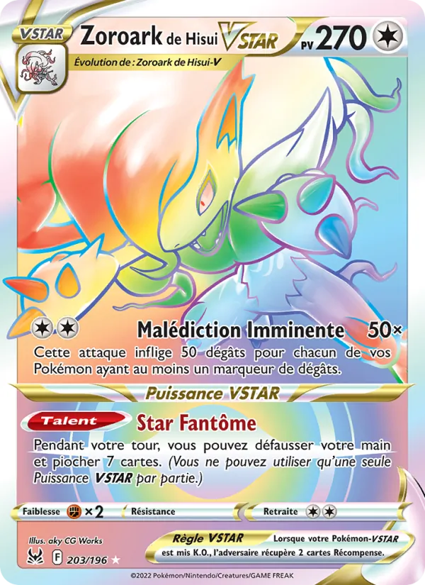 Zoroark de Hisui VSTAR Origine Perdue 203/196