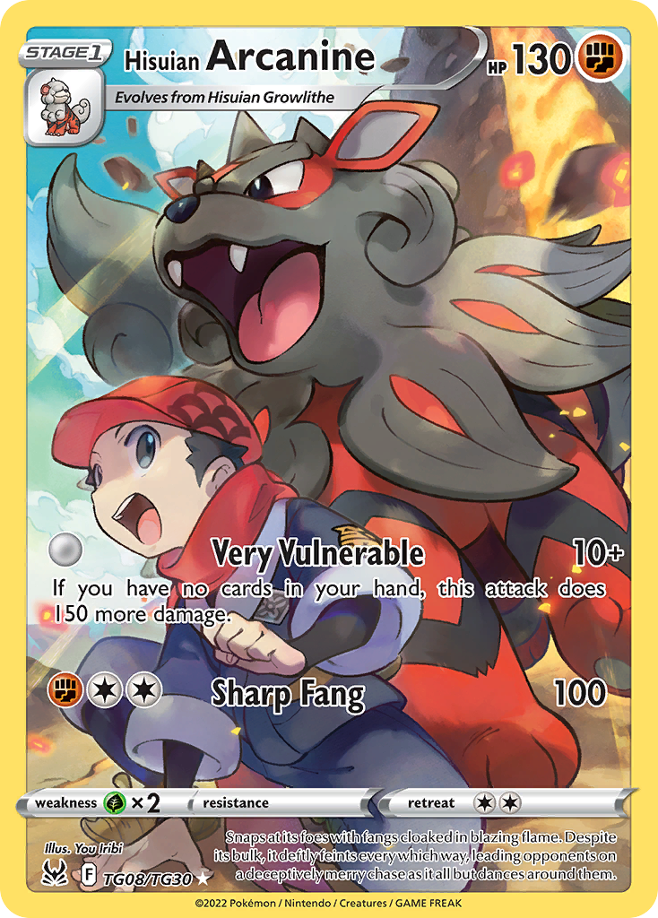 Hisuian Arcanine Lost Origin Trainer Gallery TG08/30