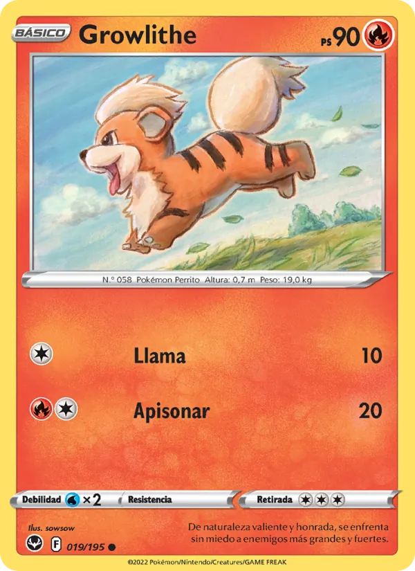 Growlithe Tempestad Plateada 019/195