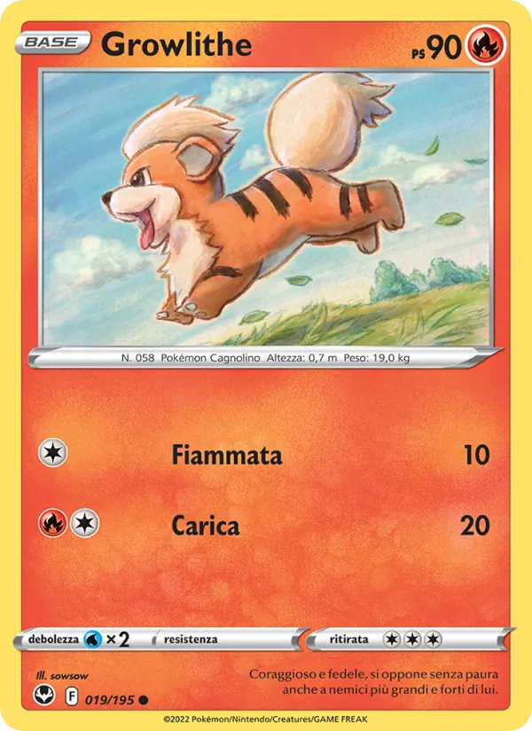 Growlithe Tempesta Argentata 019/195