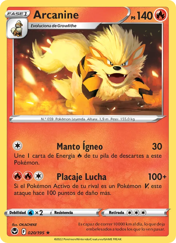Arcanine Tempestad Plateada 020/195
