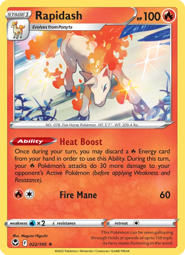 Rapidash Silver Tempest 022/195