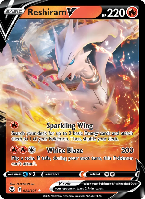 Reshiram V Silver Tempest 024/195