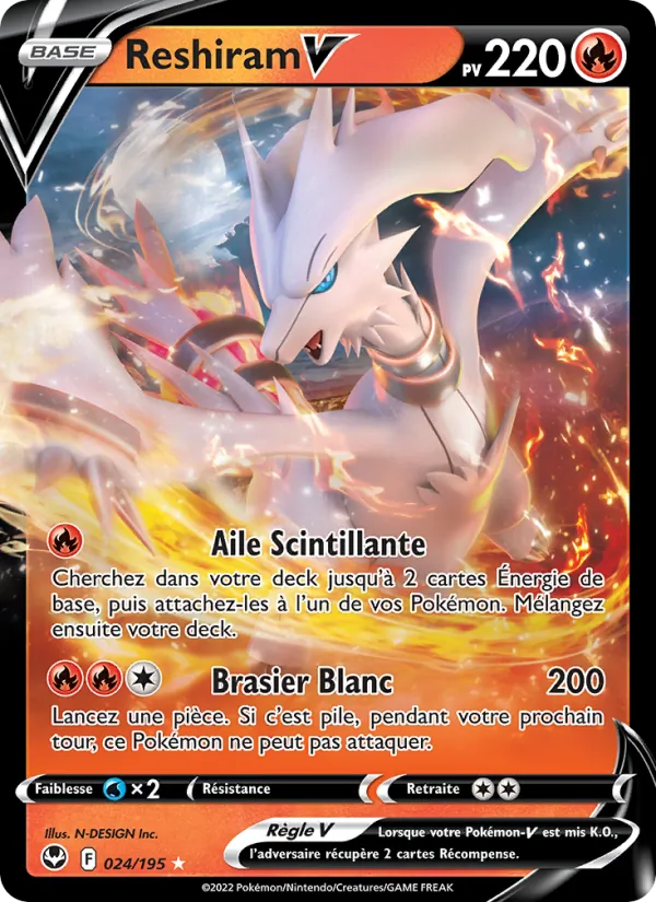 Reshiram V Tempête Argentée 024/195