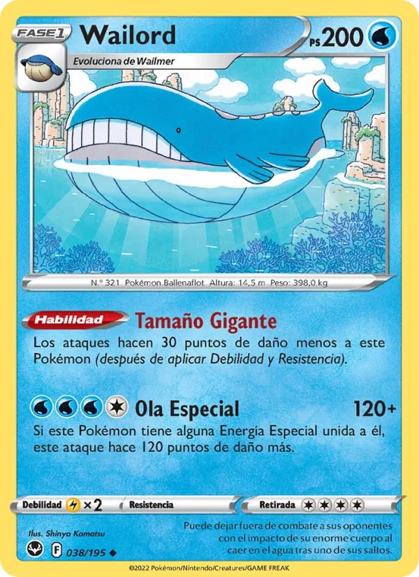 Wailord Tempestad Plateada 038/195
