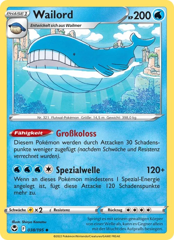 Wailord Silberne Sturmwinde 038/195
