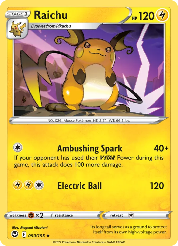 Raichu Silver Tempest 050/195