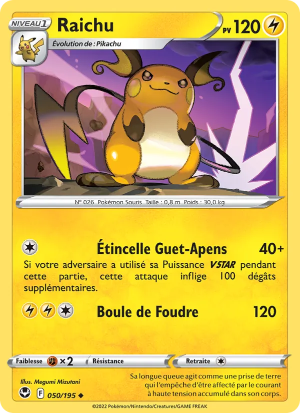 Raichu Tempête Argentée 050/195