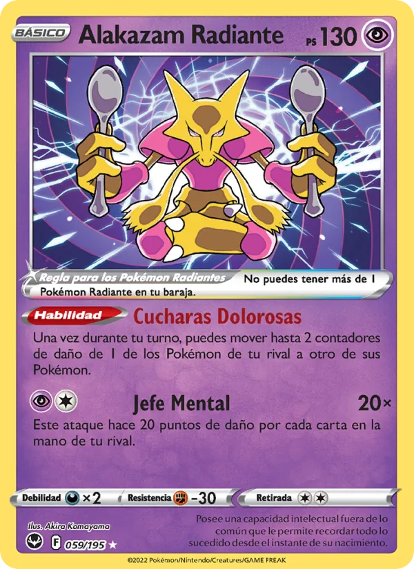 Alakazam Radiante Tempestad Plateada 059/195
