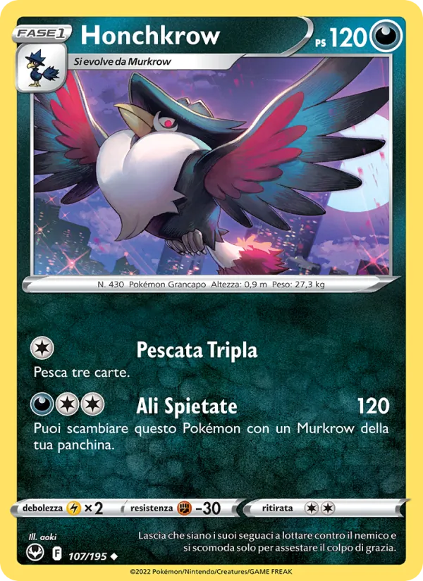 Honchkrow Tempesta Argentata 107/195