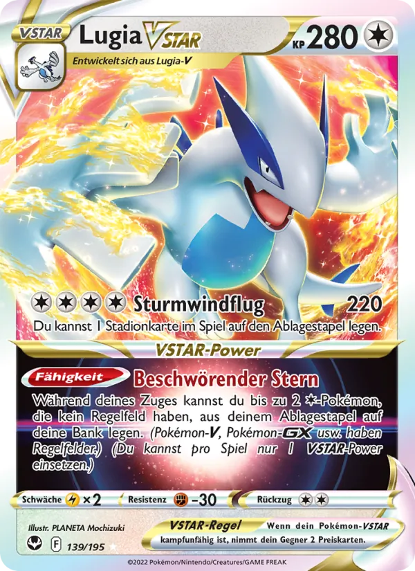 Lugia VSTAR Silberne Sturmwinde 139/195