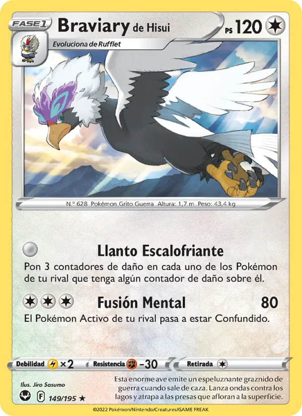 Braviary de Hisui Tempestad Plateada 149/195