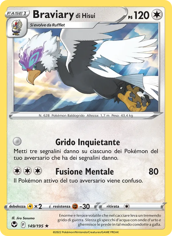 Braviary di Hisui Tempesta Argentata 149/195