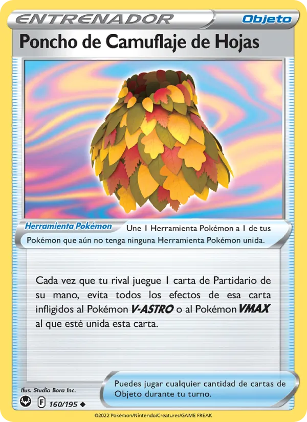 Poncho de Camuflaje de Hojas Tempestad Plateada 160/195