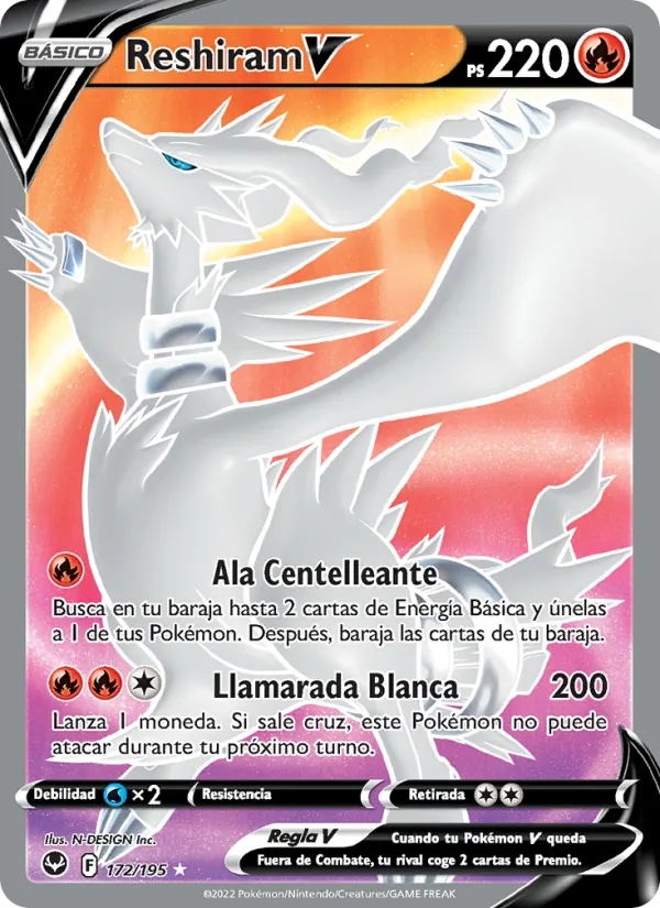 Reshiram V Tempestad Plateada 172/195