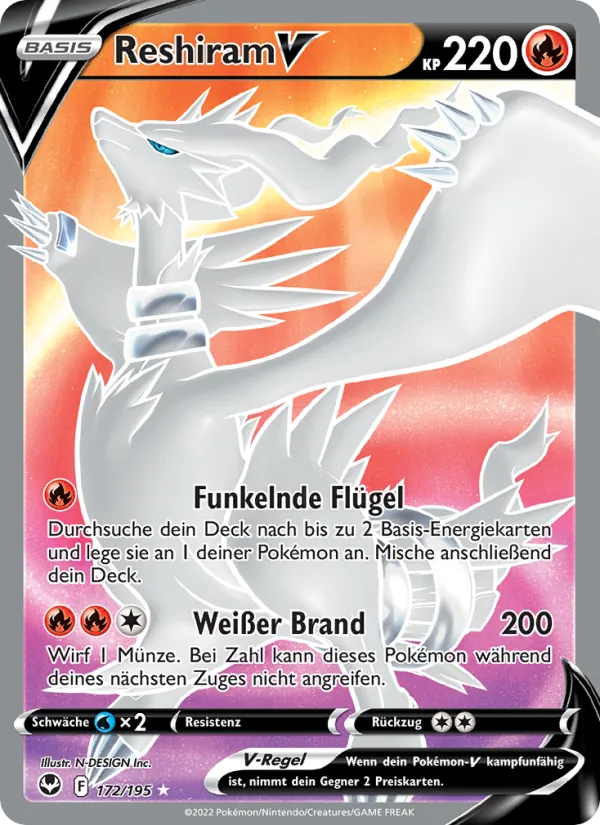 Reshiram V Silberne Sturmwinde 172/195