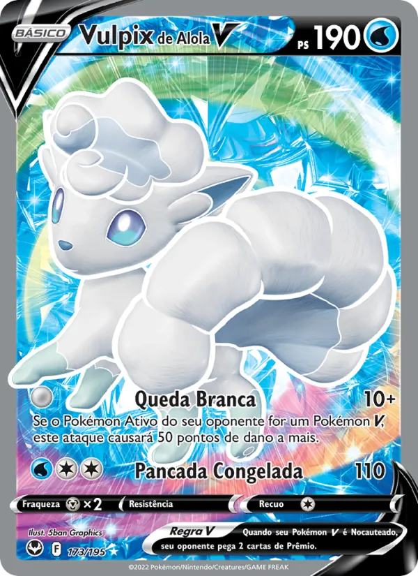 Vulpix de Alola V Tempestade Prateada 173/195