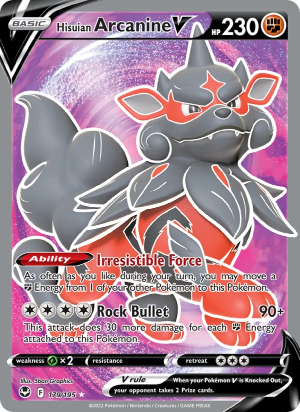Hisuian Arcanine V Silver Tempest 179/195