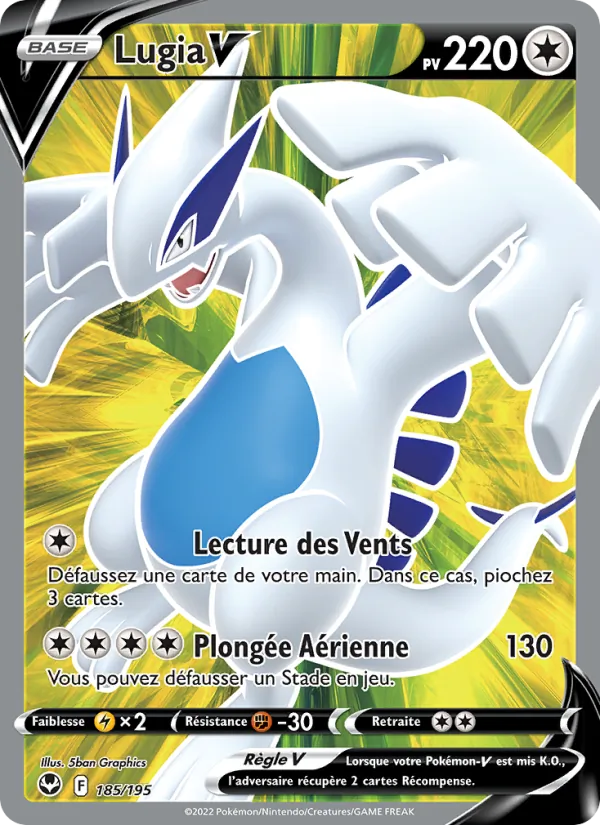 Lugia V Tempête Argentée 185/195