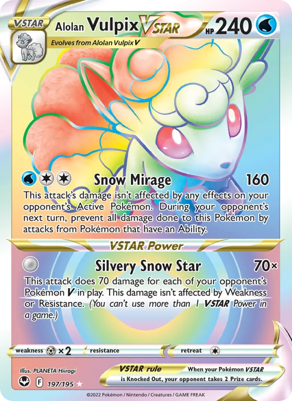 Alolan Vulpix VSTAR Silver Tempest 197/195