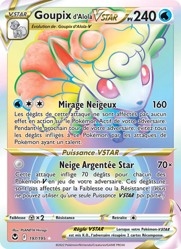 Goupix d'Alola VSTAR Tempête Argentée 197/195