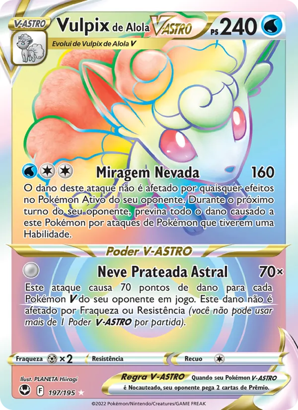 Vulpix de Alola V-ASTRO Tempestade Prateada 197/195