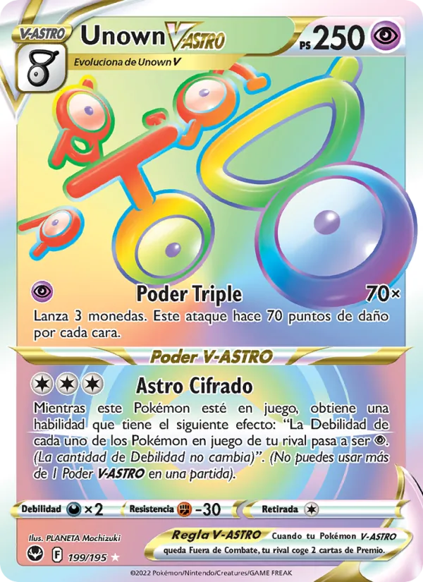 Unown V-ASTRO Tempestad Plateada 199/195