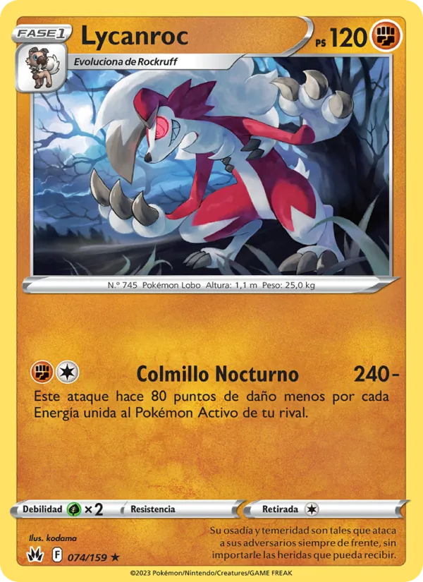 Lycanroc Cenit Supremo 074/159
