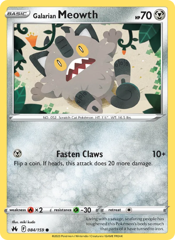 Galarian Meowth Crown Zenith 084/159