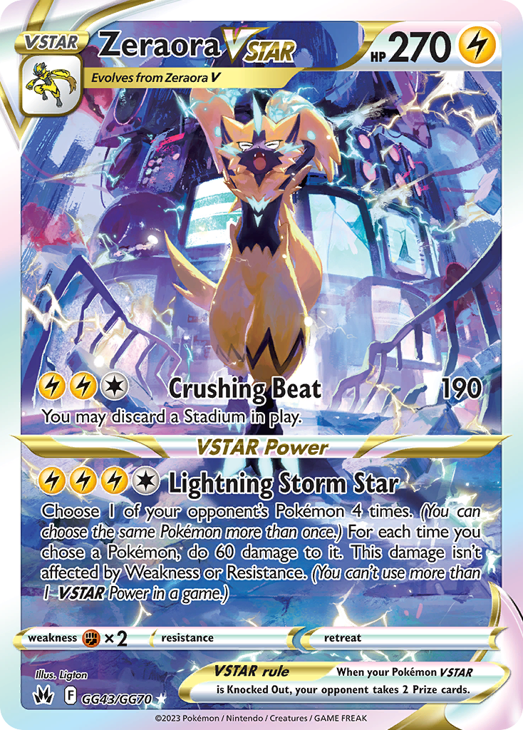 Zeraora VSTAR Crown Zenith Galarian Gallery GG43/70