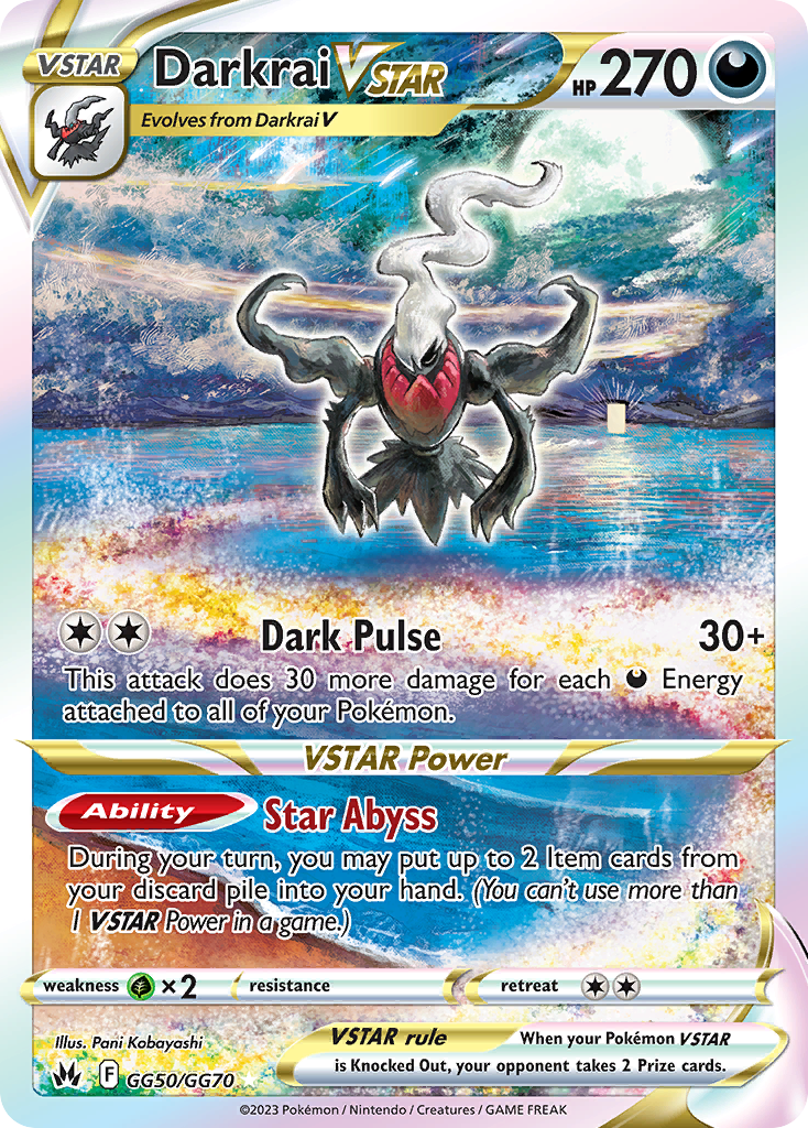Darkrai V-ASTRO Cenit Supremo Galería de Galar GG50/70